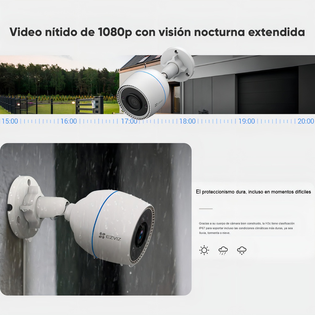 Cámara De Seguridad Ezviz Cs-h3c-r100-1k2wfl Ip Wifi Color Con Resolución 2mp Visión Nocturna Incluida Color Blanco