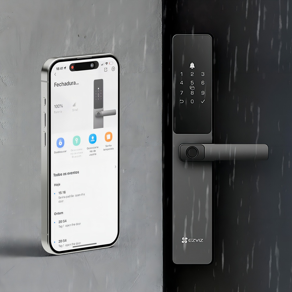Cerradura Inteligente Biométrica Ezviz Cs-dl05 Ip65, Color Negro