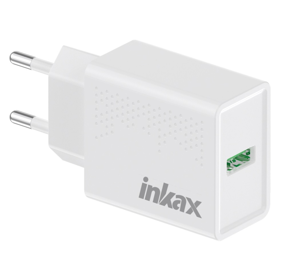 Cargador Inkax USB-A 2.1A blanco