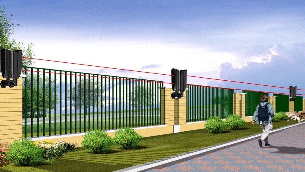 Barrera Infrarroja Con Soporte 2 Haces 60m