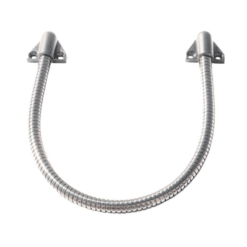 Caño flexible plástico color aluminio para cables en puertas
