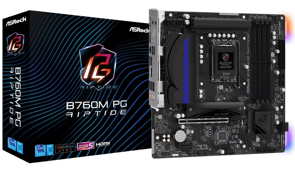Mother Asrock B760m Pg Riptide Lga 1700 Wifi Negro