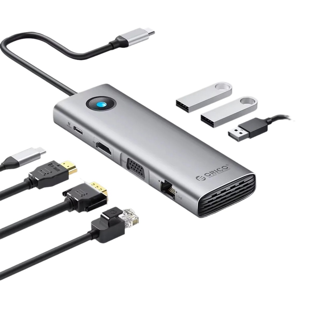 Soporte Unitek Para Notebook 360° Con Hub Usb Desmontable Plateado
