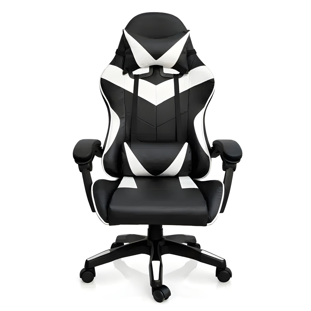 Silla Gamer ergonómica con masajes negra y blanca