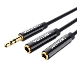 Adaptador de Audio 3.5 mm a 2.5 mm   Macho/Hembra / Negro  BFBB0  Vention