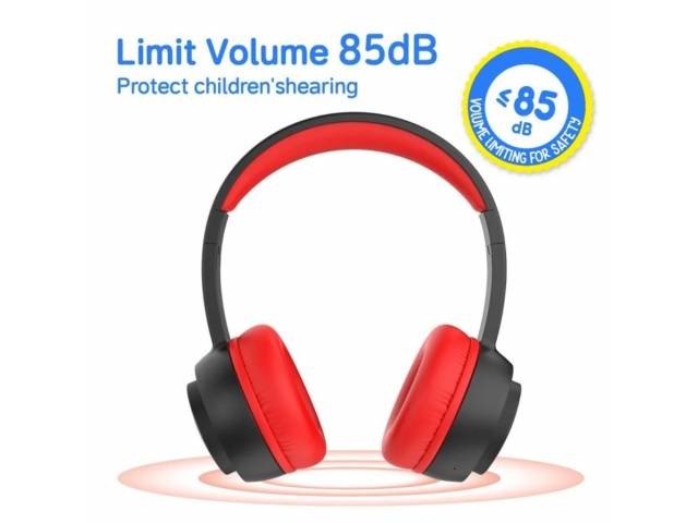 Auricular Bluetooth para Niños E65   85dB  Negro/Rojo  Gorsun