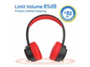 Auricular Bluetooth para Niños E65   85dB  Negro/Rojo  Gorsun
