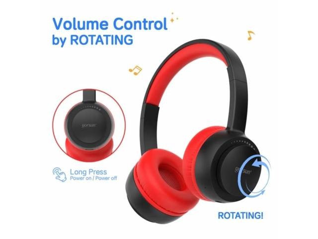 Auricular Bluetooth para Niños E65   85dB  Negro/Rojo  Gorsun
