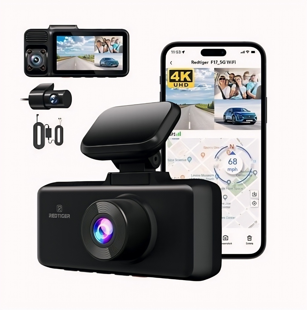 Dashcam Redtiger F17 4K Triple Canal GPS WiFi