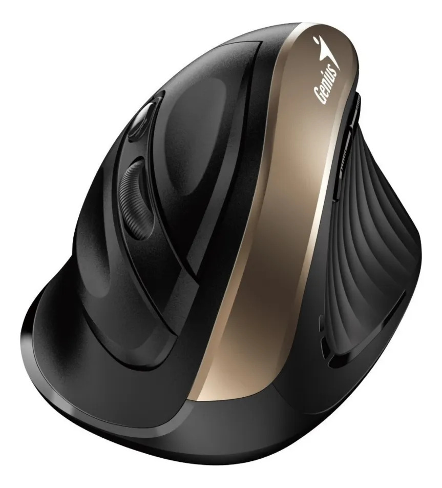 Mouse Genius Ergo Inalámbrico Dorado Negro