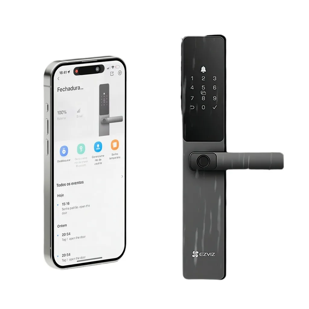 Cerradura Inteligente Biométrica Ezviz Cs-dl05 Ip65, Color N Black