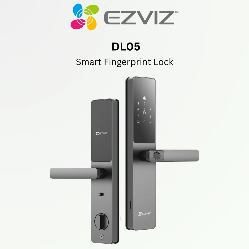 Cerradura Inteligente Biométrica Ezviz Cs-dl05 Ip65, Color N Black