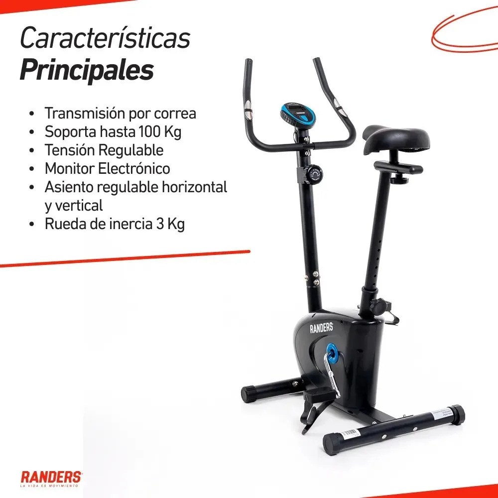 Bicicleta Randers Fija Vertical Magnética Negro