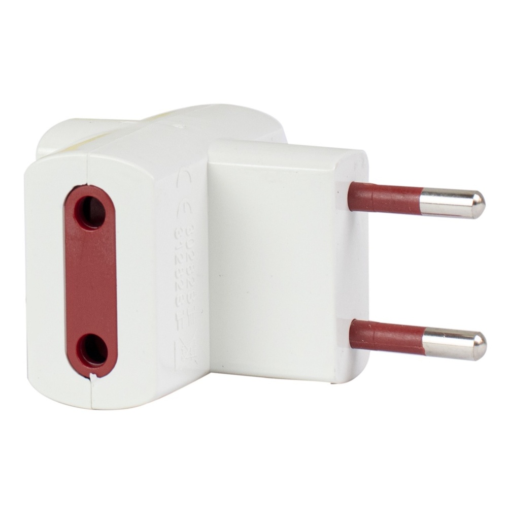 Adaptador 3x2 A Ficha 2L 100-240V Blanco