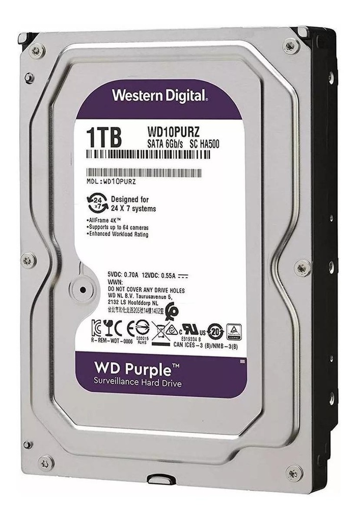 Disco Duro Interno Western Digital Wd Purple Wd10purz 1tb