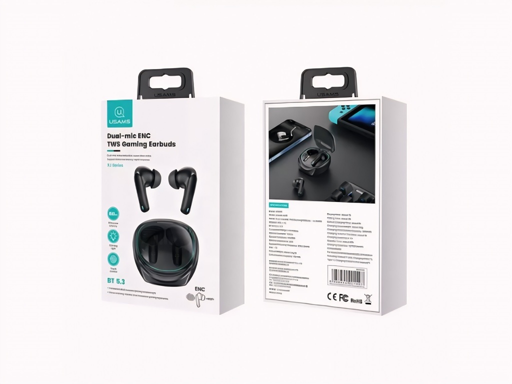 Auricular Bluetooth   TWS  Gaming Dual-Mic  Negro  BT5.3  XJ13  USAMS