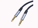 Cable de Audio TRRS a 3.5 mm   Macho/Macho / 2M / Gris  BAQHH  Vention
