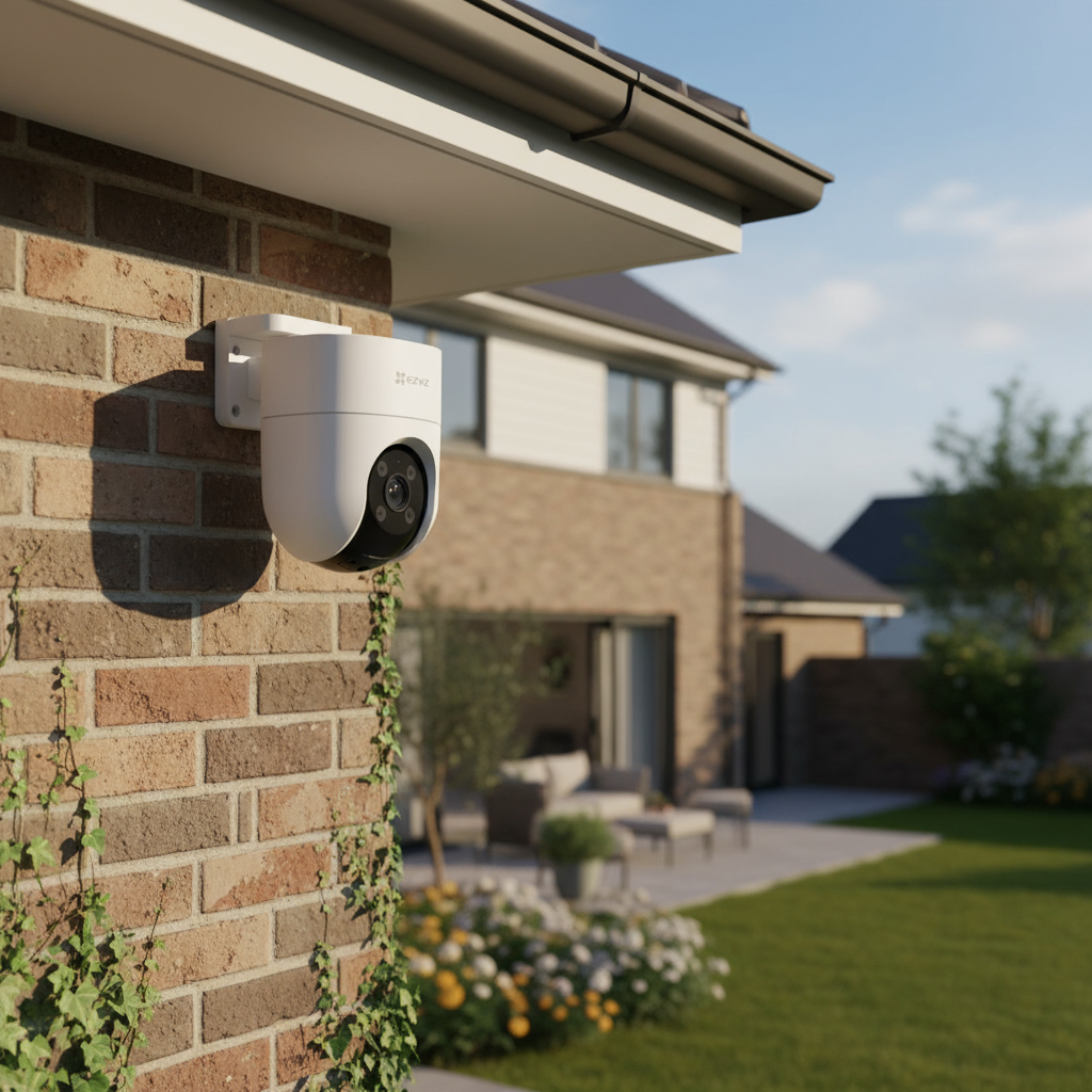 Cámara De Vigilancia 360° Wifi Ptz Ezviz H8c 4mp Seguimiento Blanco