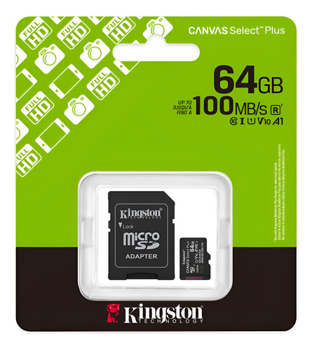[SDCS3/64GB] Memoria MicroSD Kingston Select Plus 64GB clase 10