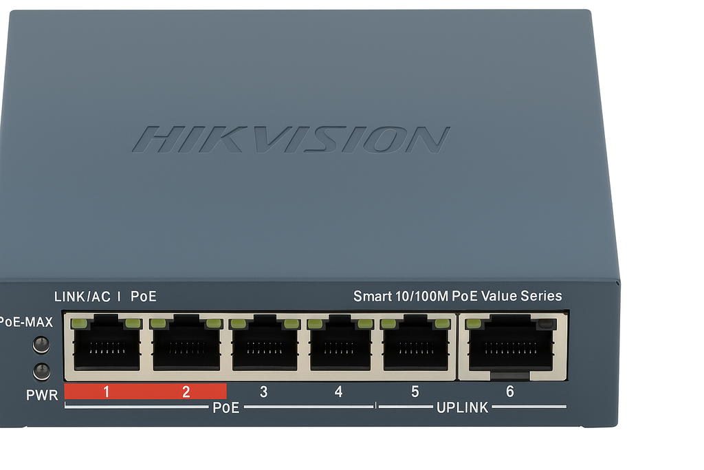 Switch De Red L2 6 Puertos 10/100Mbps Hikvision
