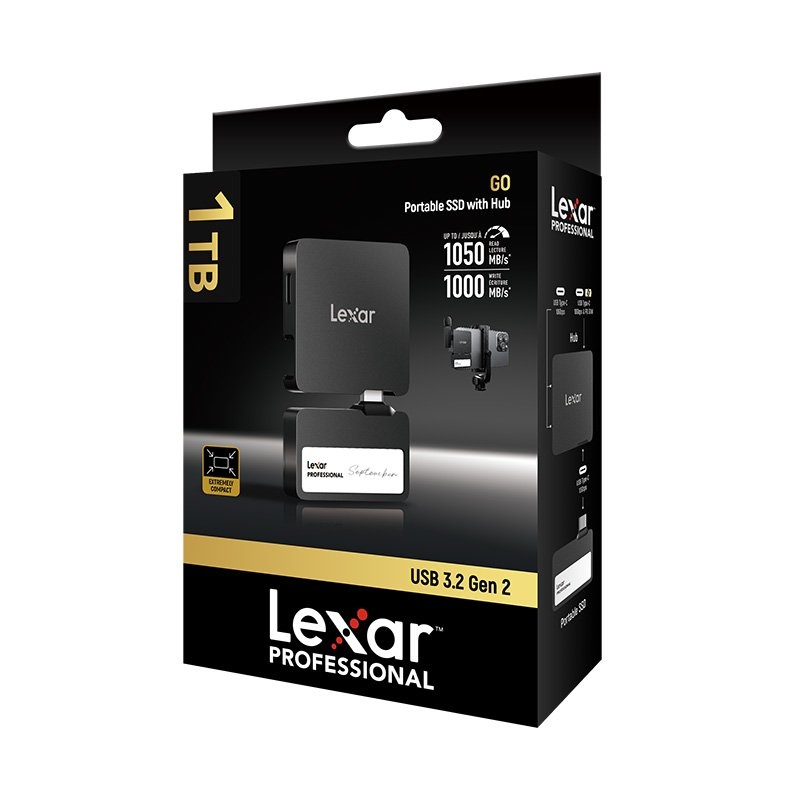 Almacenamiento Portátil 1TB USB 3.2 Gen 2 con HUB 4 Puertos USB-C IP65 Lexar