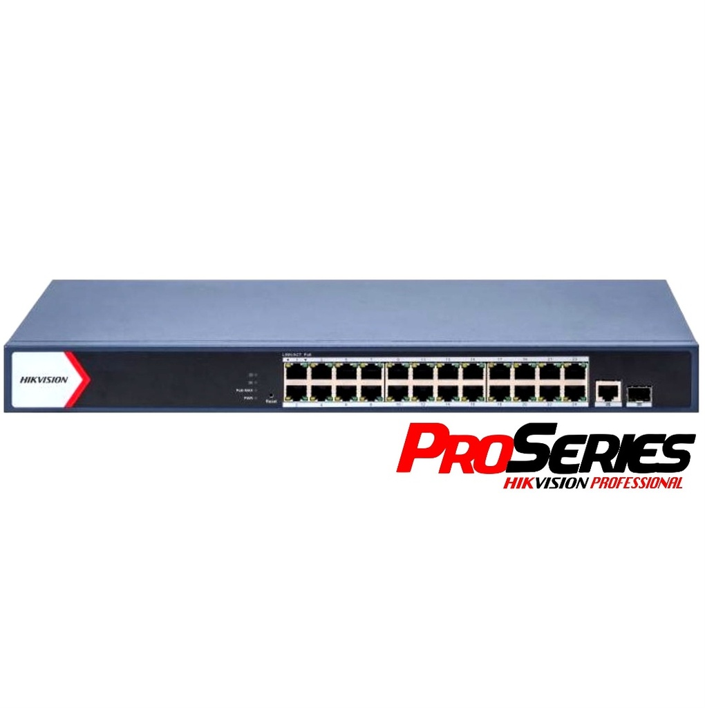 Switch L2 Administrable 24 Puertos Gigabit PoE+ Hikvision