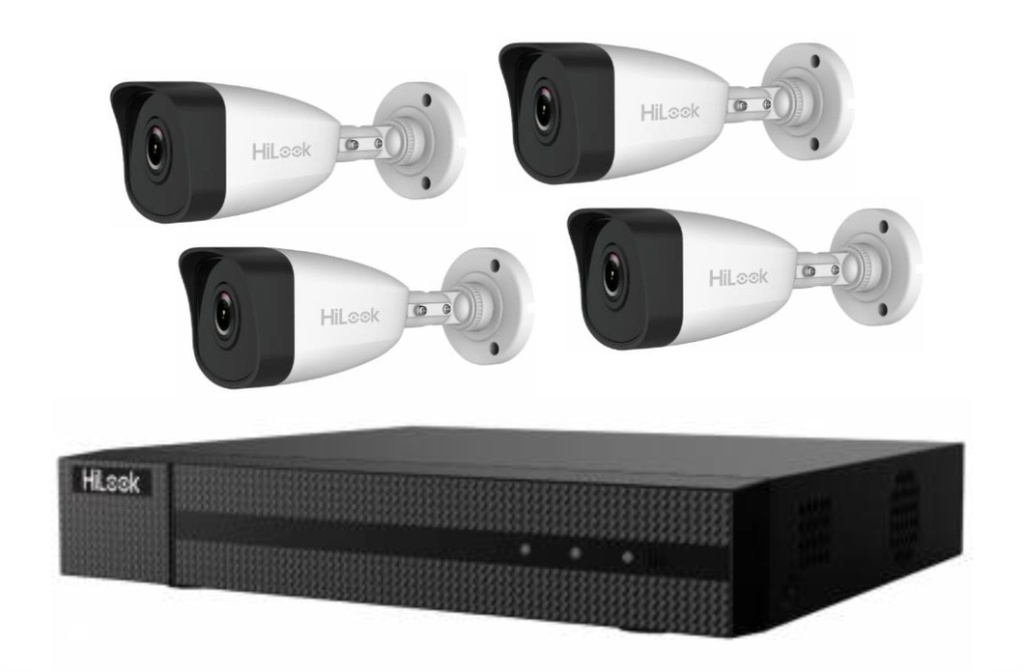 NVR HiLook IP + 4 Camaras Full HD