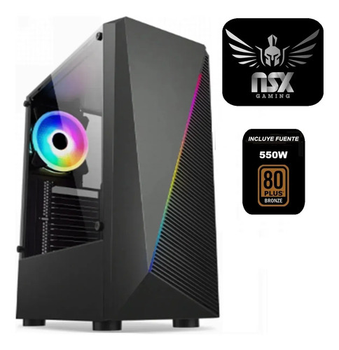 Gabinete Gaming 802 1F NSX + Fuente ATX 550W NSX