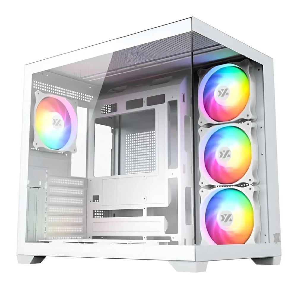 Gabinete Mid-Tower Acero Y Vidrio Templado Con Ventiladores Argb Pwm
