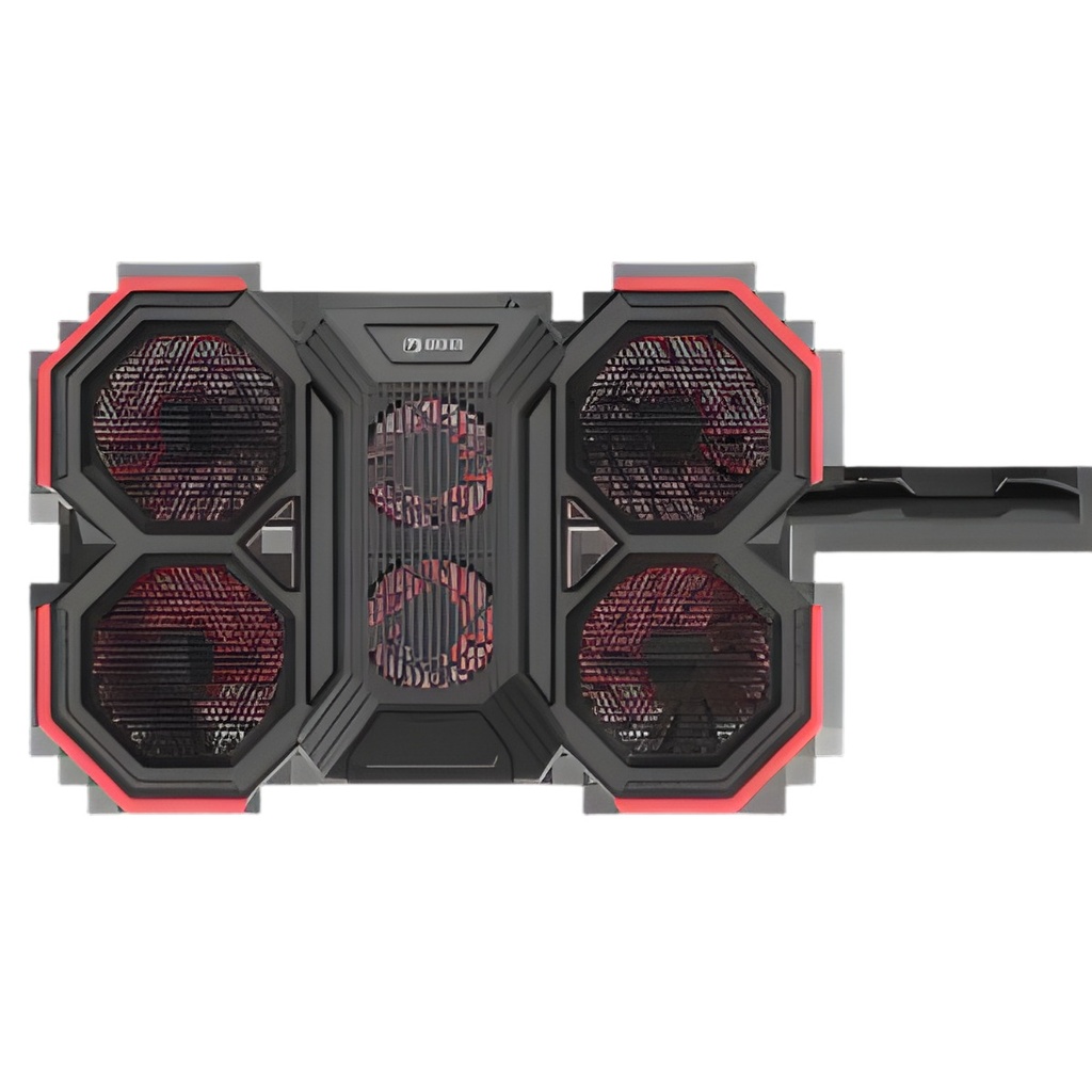 Cooler Para Notebook Con Ventiladores 90mm X4 Y Ajuste En 6 Posiciones Hasta 17 Pulgadas Negro