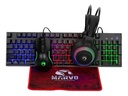 Combo Gaming Teclado, Mouse Óptico, Auriculares Y Mousepad Marvo