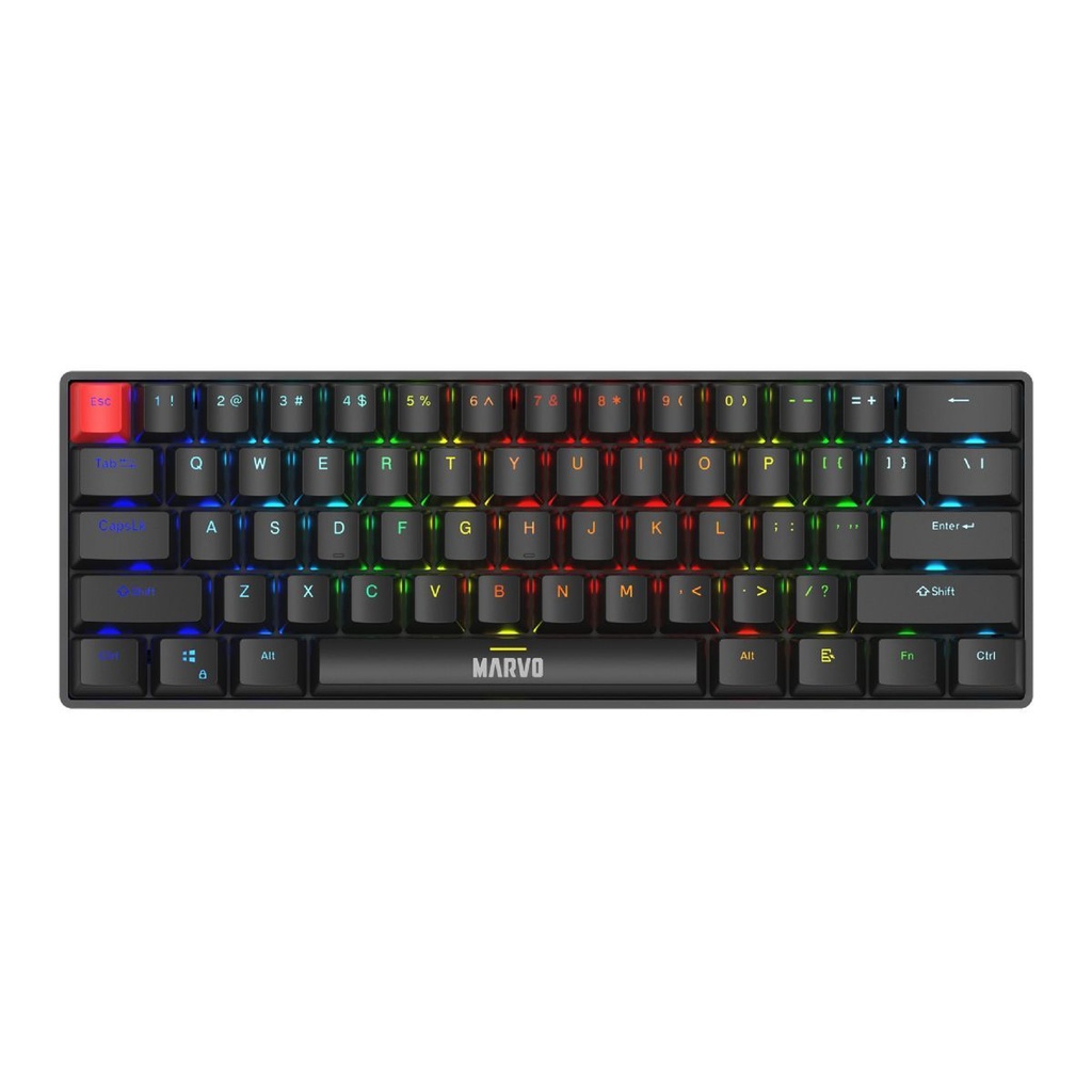Teclado Marvo Mecánico Kg933g 60% SW Red Sp Bk