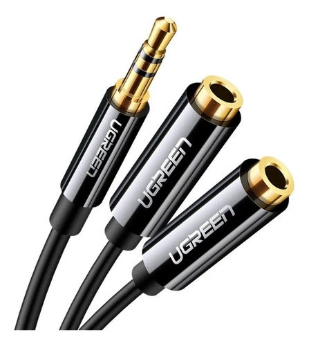 Adaptador Audio 3.5mm Macho A 2 Hembras De 3.5mm Gris