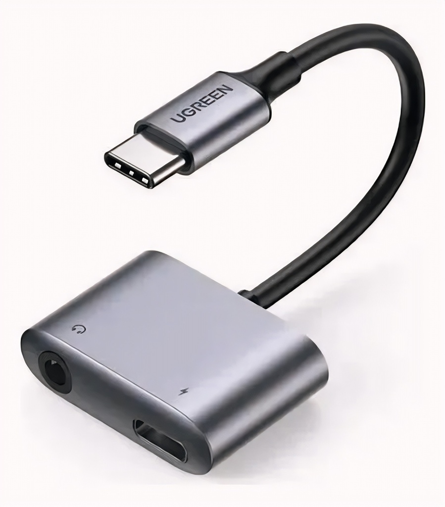 Adaptador USB-C A Audio 3.5mm Y USB-C Con Carga 60W