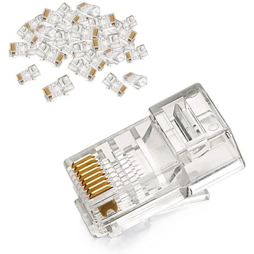 Conector De Cable Ugreen Rj45 Cat6 Utp 100PCS → Conector Rj45 Ugreen Cat6 Utp 100 Unidades