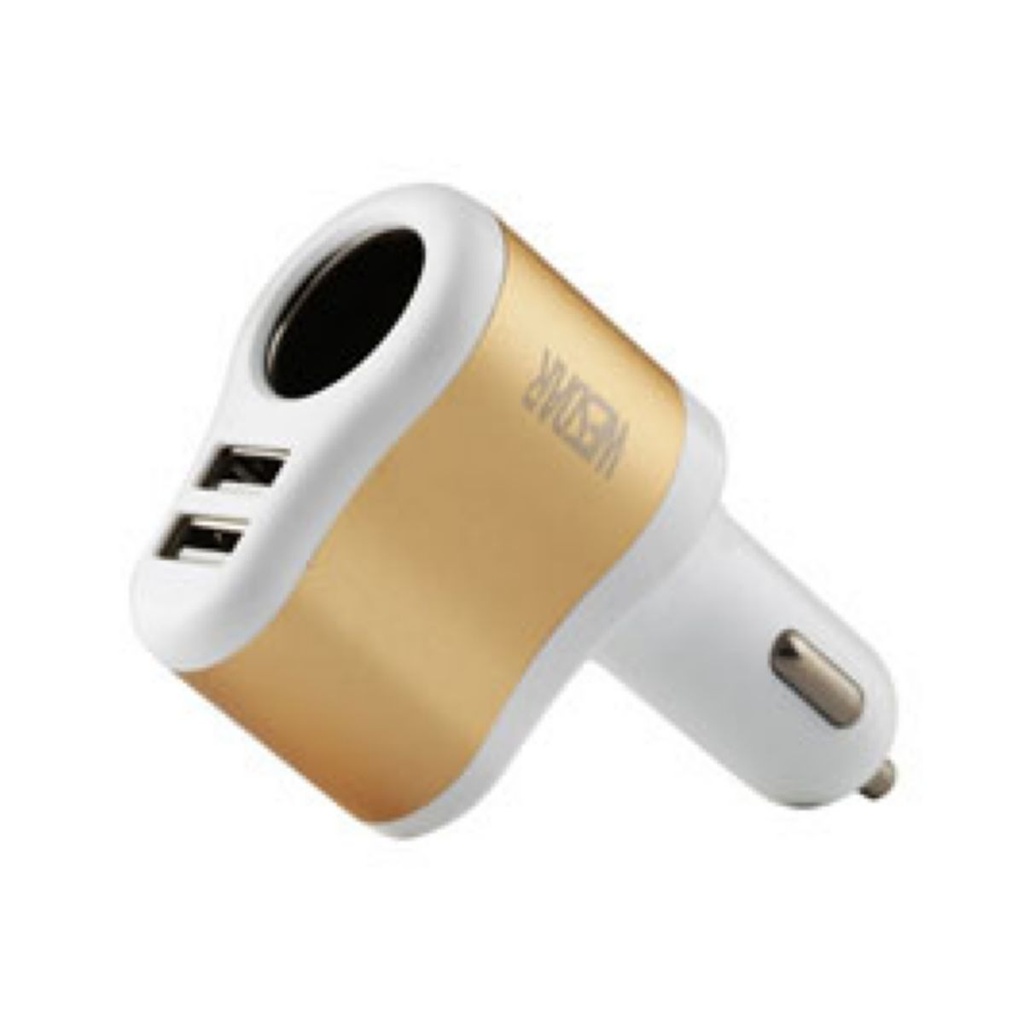 Cargador USB Doble 5V 2.1A Blanco Y Dorado