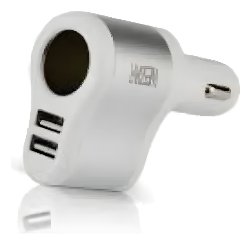 Cargador De Auto Doble USB 80W Blanco Y Plateado