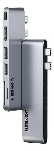 Concentrador USB-C A 2USB-A + HDMI + SD/TF + Pd Ugreen