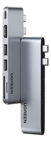 Concentrador USB-C a 2 USB-A + HDMI + SD/TF + PD Ugreen