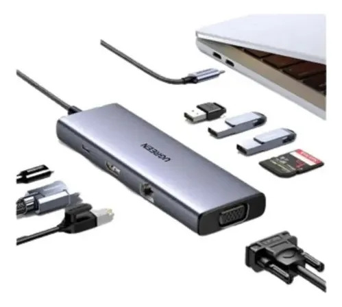 Hub USB-C 9 En 1 Con HDMI 4K Y Conectividad Ethernet