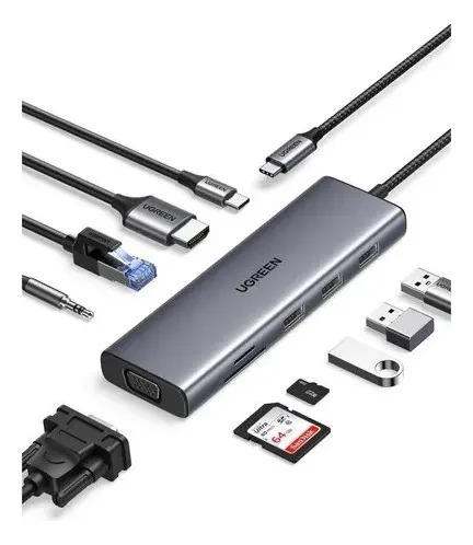 HUB USB-C 10 Puertos HDMI 4K USB-C