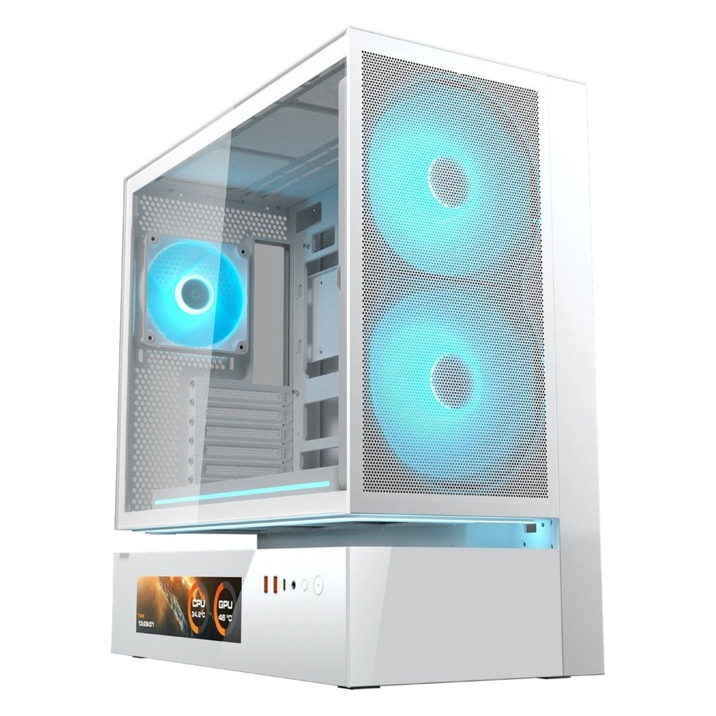 Gabinete PC Mid Tower Blanco Con Iluminación LED