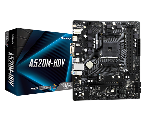 Motherboard Asrock A520M-Hdv Amd A520 Am4 Ddr4 Micro Atx