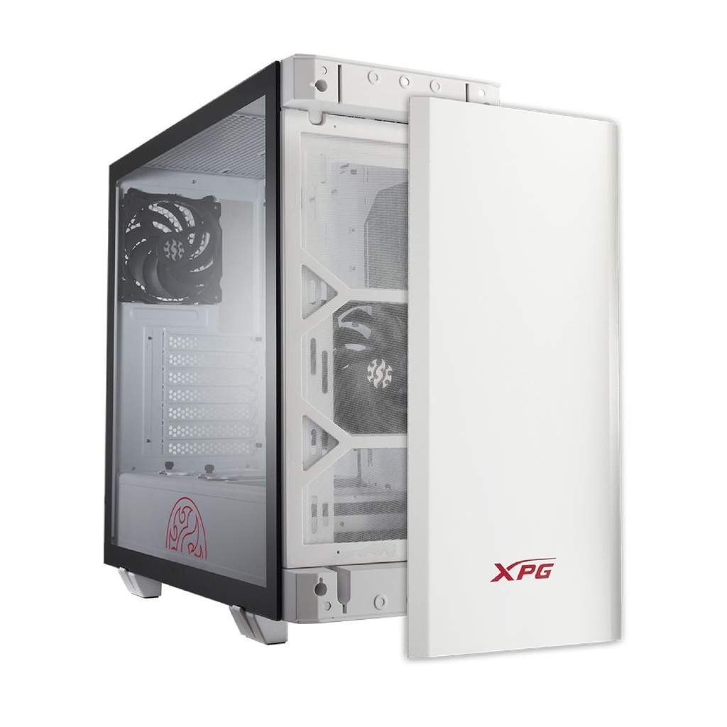 Gabinete Atx Mid-Tower Blanco Vidrio Templado 2 Ventiladores