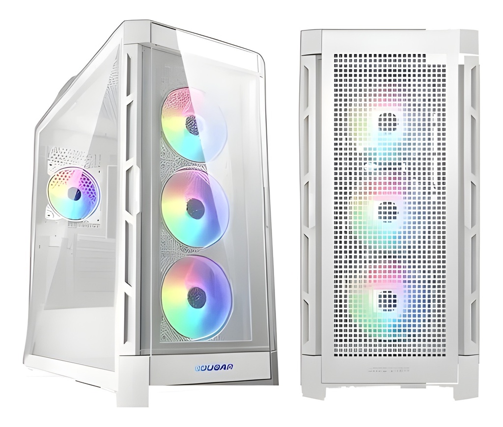 Gabinete PC Mid-Tower Atx Blanco Con Iluminación Argb