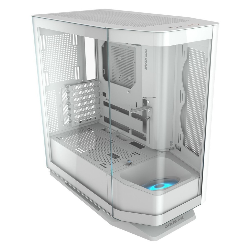 Gabinete PC Mid Tower Atx Blanco Vidrio Templado 1 Pre-Instalado Argb