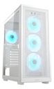 Gabinete PC Mid-Tower Atx Blanco Vidrio Templado 3 Ventiladores Argb