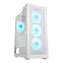 Gabinete PC Mid-Tower Atx Blanco Vidrio Templado 3 Ventiladores Argb