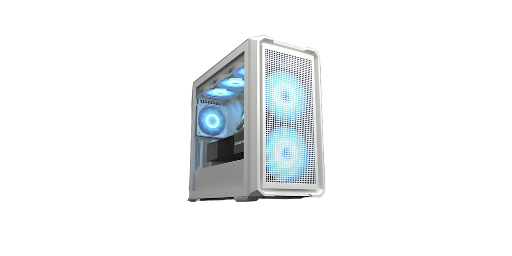 Gabinete PC Mini Tower Micro Atx Blanco Vidrio Templado 2 Ventiladores Rgb
