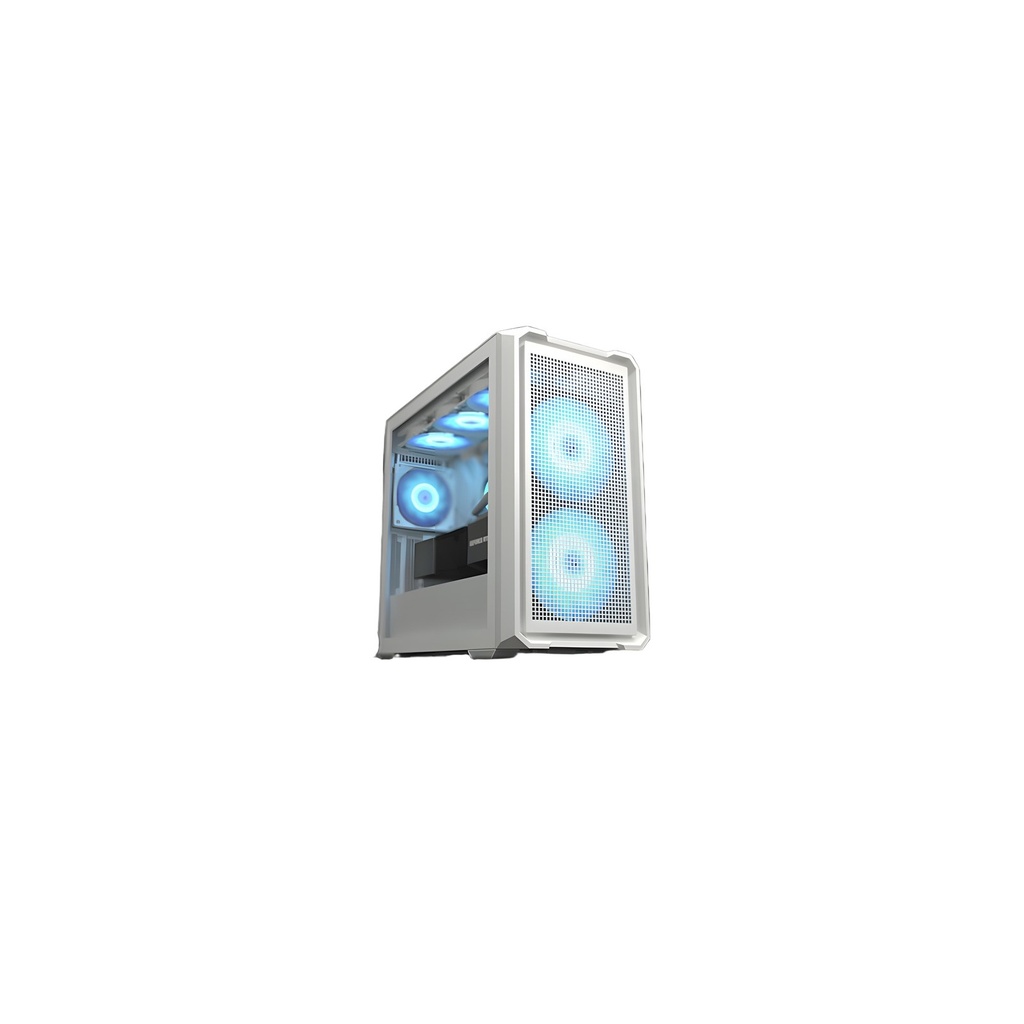 Gabinete PC Mini Tower Micro Atx Blanco Vidrio Templado 2 Ventiladores Rgb